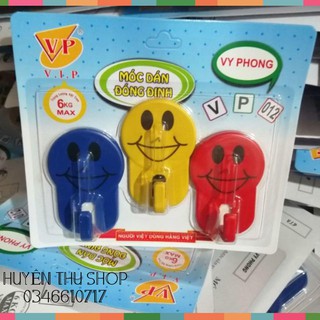 Set 3 Móc dính đóng đinh mặt cười