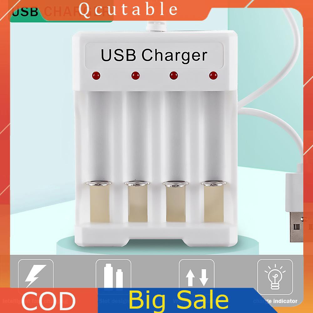 Bộ sạc pin USB thông minh 4 khe gắn tiện lợi