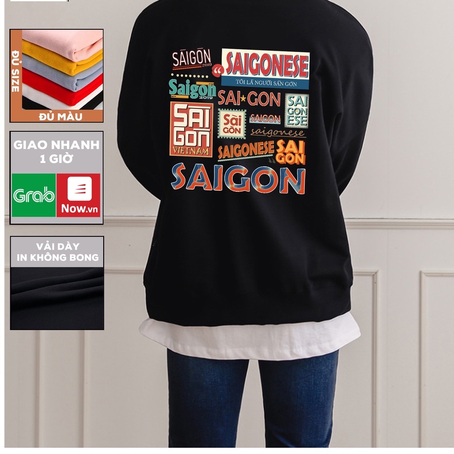 Áo Sweater SÀI GÒN HÀ NỘI Nam Nữ unisex Chất nỉ bông đẹp thu đông phong cách Hàn Quốc HD270