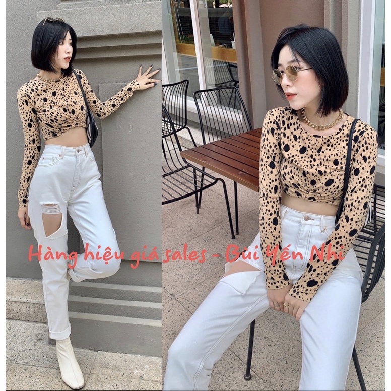 Áo da beo dài tay F21