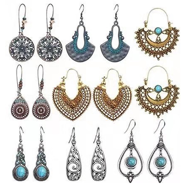 Khuyên Tai Kim Loại Phong Cách Bohemian Cổ Điển