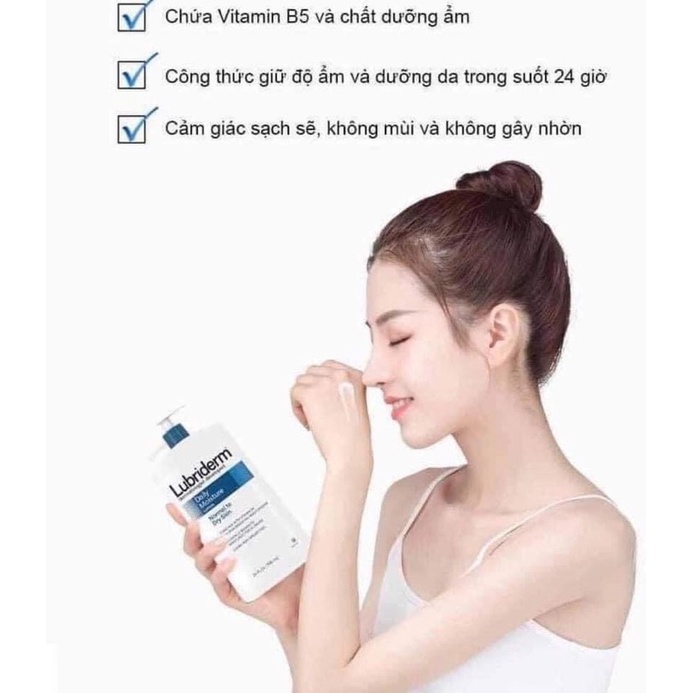 Sữa dưỡng thể Lubriderm Daily Moisture Lotion Normal To Dry Skin Fragrance Free Hàng Nhập Mỹ