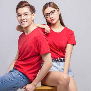 Áo thun trơn màu đỏ tươi Cotton Thái - Form rộng (Có BIGSIZE)