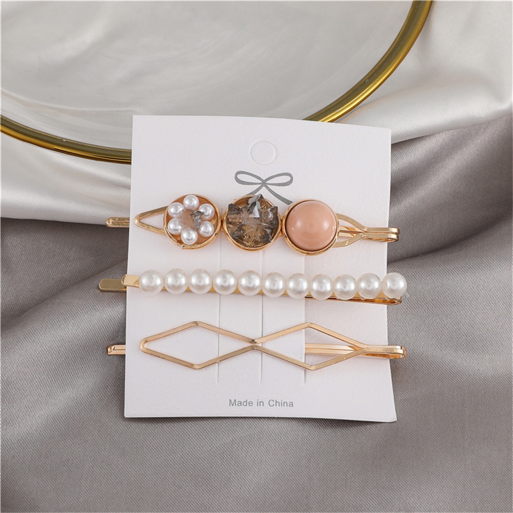 Set 3 Kẹp Tóc Ngọc Trai Sang Trọng Cho Nữ