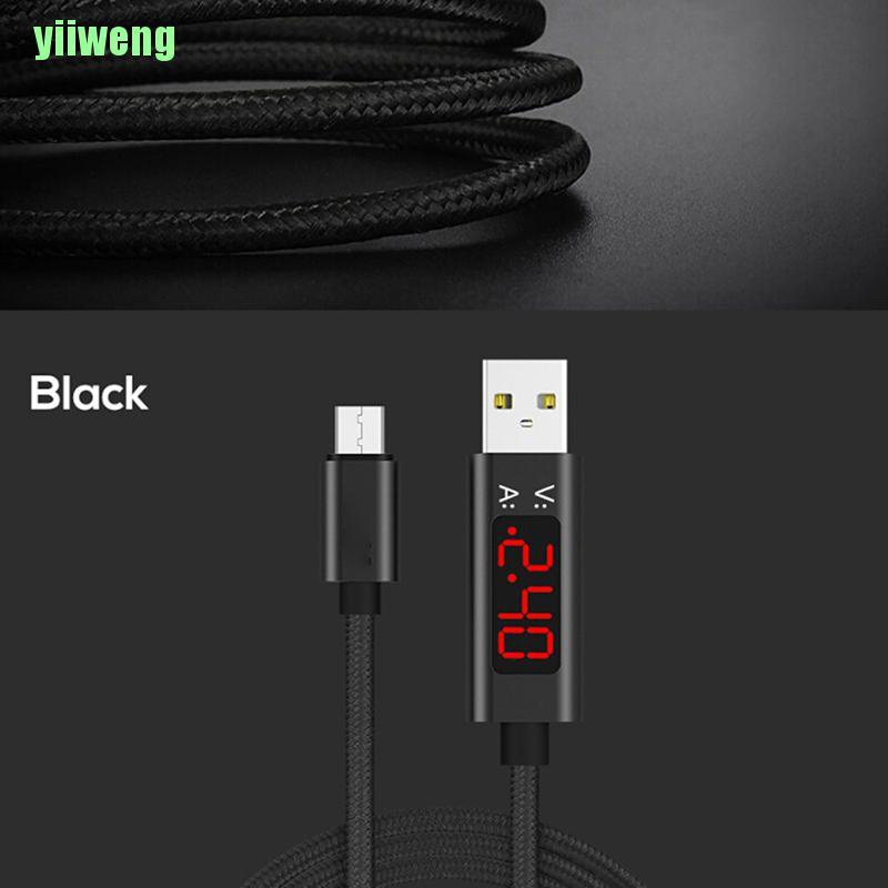 Dây Cáp Sạc Truyền Dữ Liệu Micro Usb Có Màn Hình Led Cho Điện Thoại Android