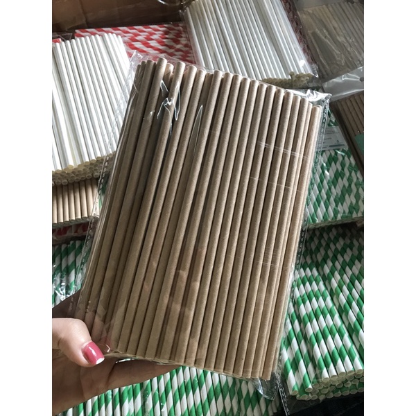 Túi 100 ống hút giấy F6