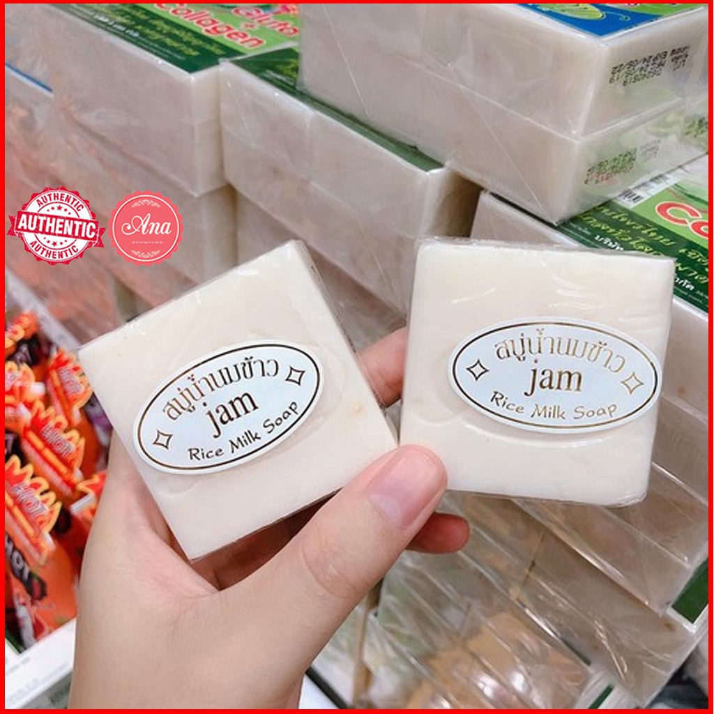 Xà Phòng Tắm Cám Gạo Trắng Da Thái Lan Jam Rice Milk Soap.