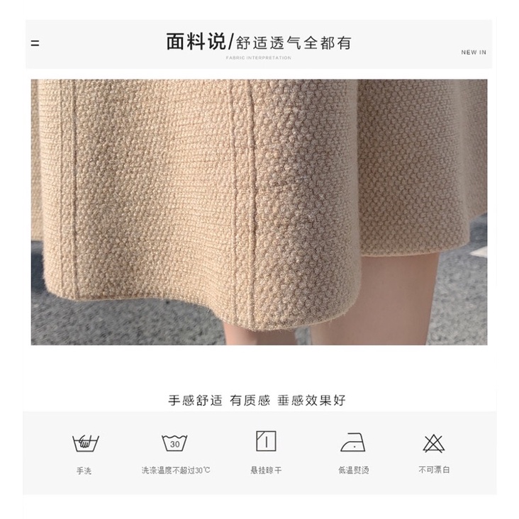 Chân váy dệt kim thu đông dáng dài lưng cao