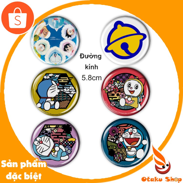 Set 6 Huy hiệu Anime Doraemon - Otakushop