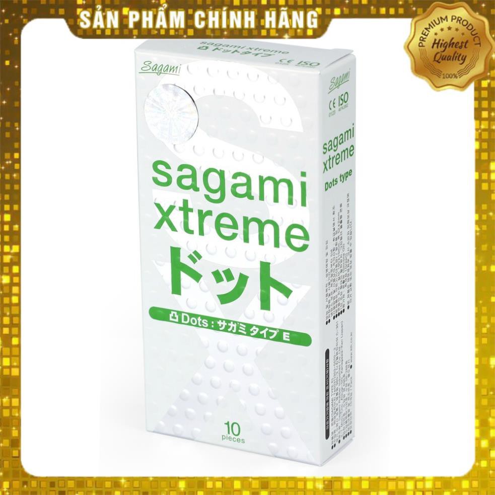 Hộp 10c bao cao su Gân gai Sagami Extreme White BCSS001