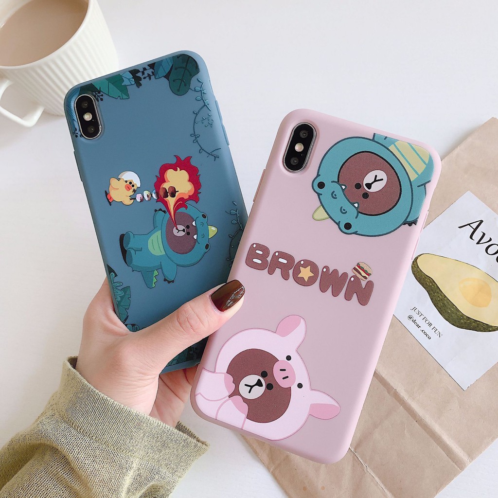 [ IPHONE ] Ốp Lưng Silicon Gấu Brown - A002