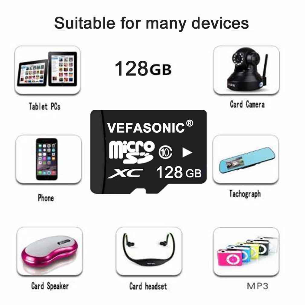 Sẵn sàng VEFASONIC Thẻ nhớ flash 128 GB 128G Thẻ nhớ TF 10 Micro SD & Reader | BigBuy360 - bigbuy360.vn