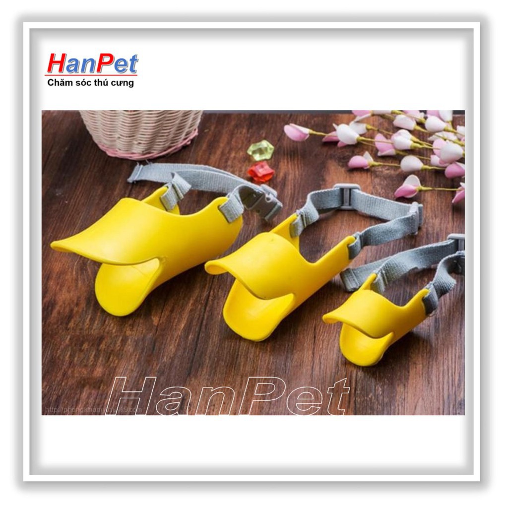 HN-Rọ mõm cho chó hình mỏ vịt nhựa dẻo (3 size ) phù hợp bé có vòng mõm nhỏ