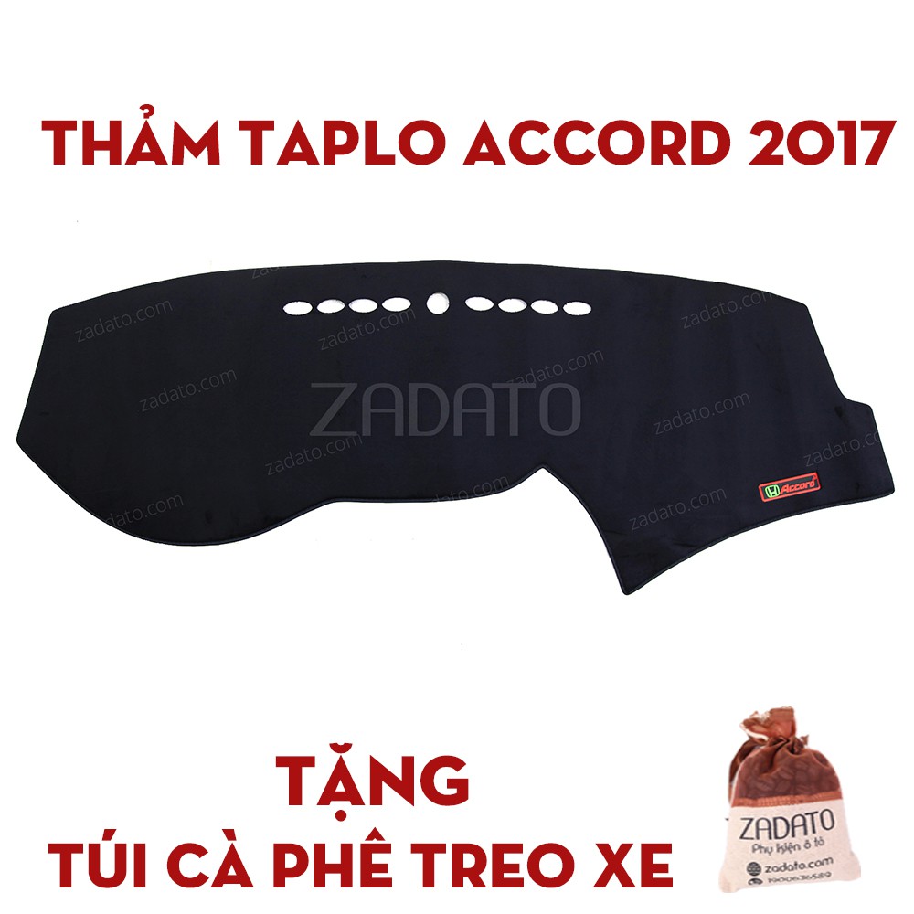 Thảm Taplo Honda Accord - Thảm Chống Nóng Taplo Lông Cừu - TẶNG: Túi Cafe Treo Xe