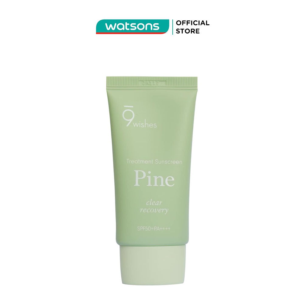 Kem Chống Nắng 9 Wishes Pine Treatment Bảo Vệ Và Thanh Lọc Da SPF 50 PA++++ 50ml