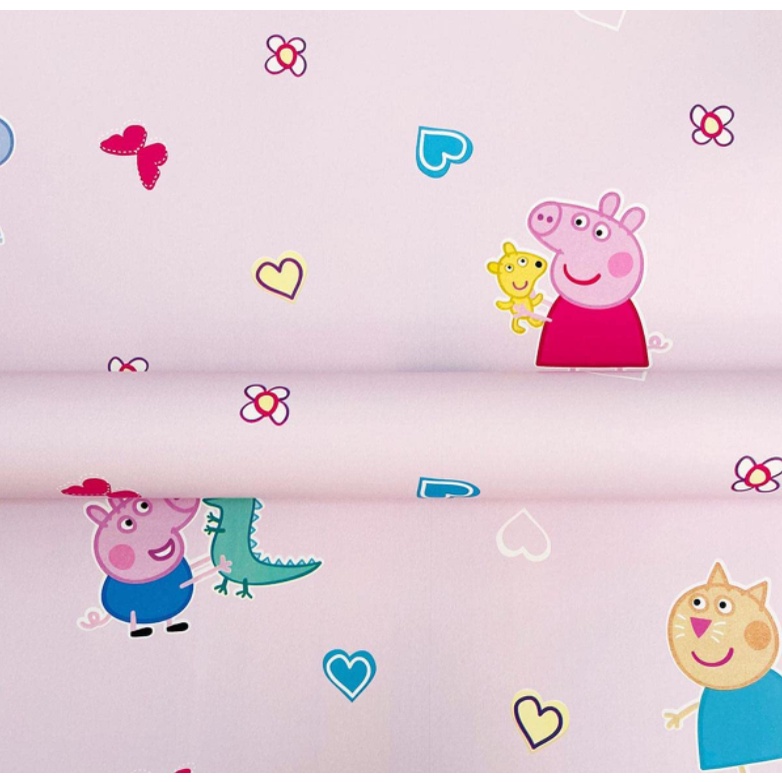 Decal giấy dán tường ĐỘNG VẬT HỒNG khổ 45cm keo sẵn
