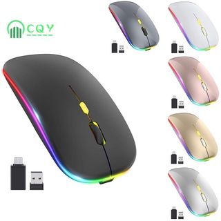 Chuột Không Dây Led Usb & Type-C Màu Đen Cho Laptop