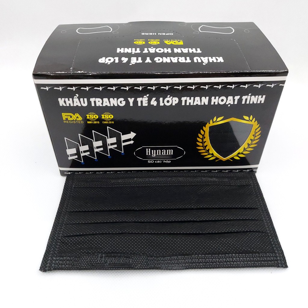 Khẩu trang y tế 4 lớp Hynam - Than hoạt tính - (50 cái/ hộp) | BigBuy360 - bigbuy360.vn