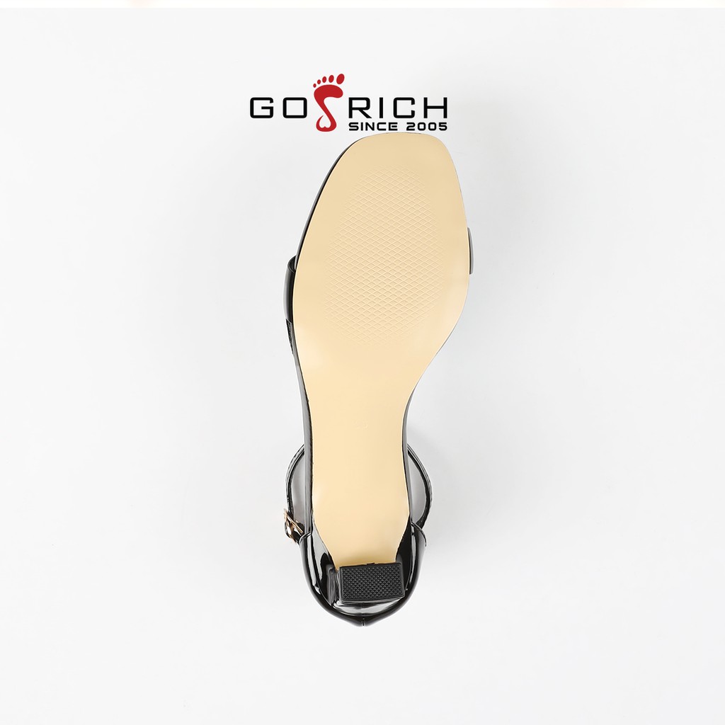 Sandal nữ đế cao Gosrich G064 5phân kiểu sandal mũi vuông với hậu trùm quai trong thời trang -Hàng Chính Hãng