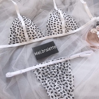 Bộ Bralette ren chấm bi