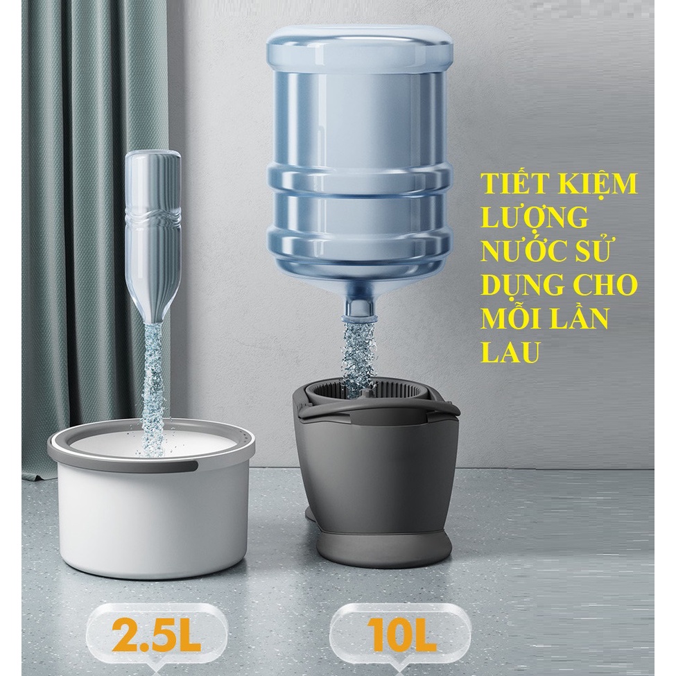 Chổi lau nhà tự vắt thông minh 360 độ tặng kèm 2 bông lau, bộ cây lau nhà tự vắt tự tách nước bẩn K12
