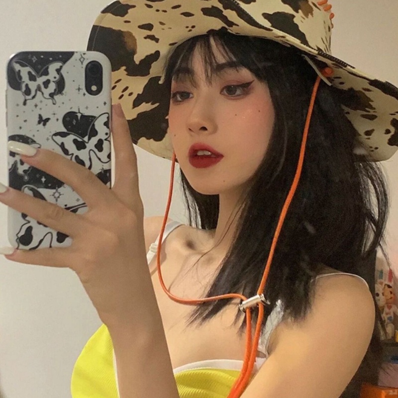 Mũ Cao Bồi Họa Tiết Bò Sữa Dễ Thương