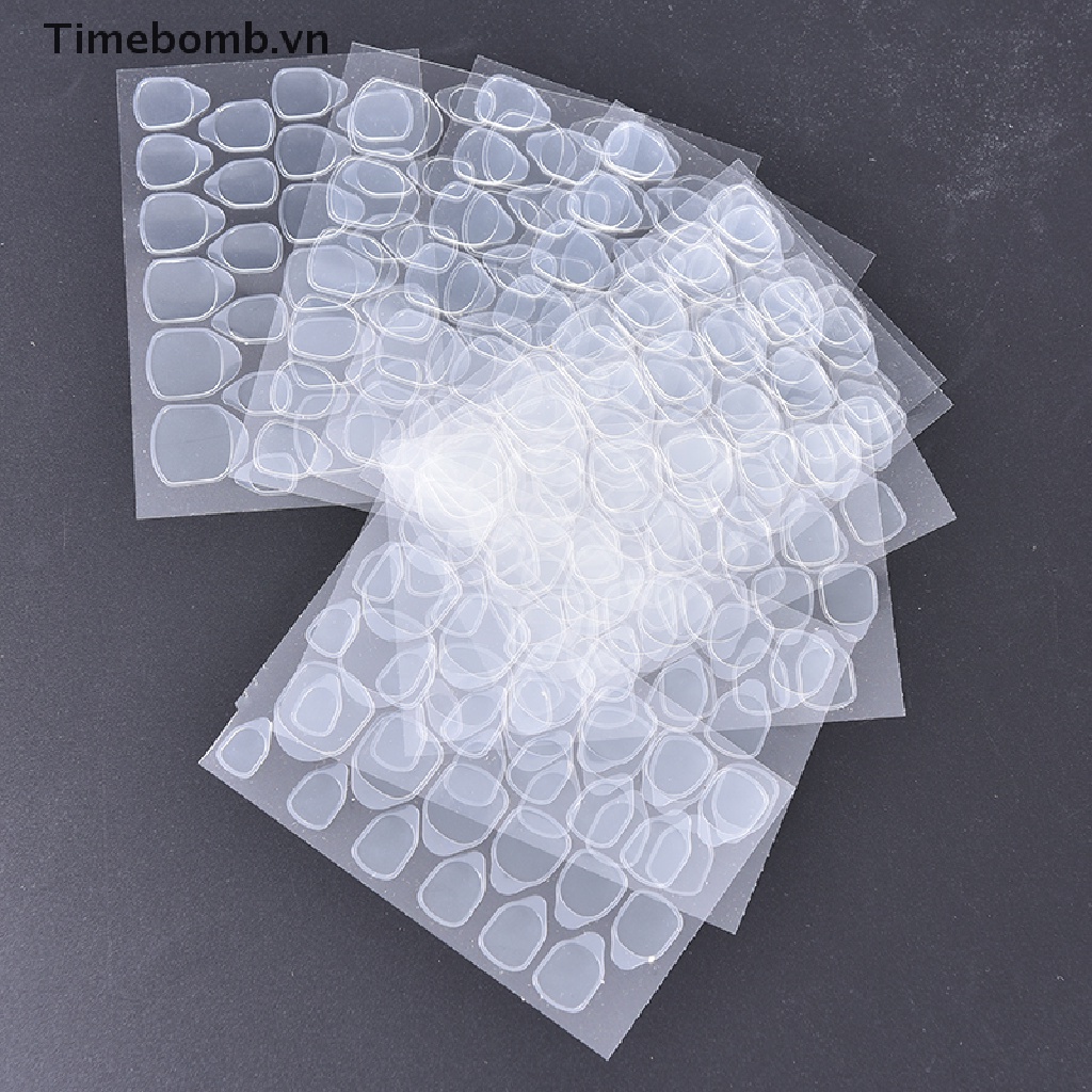 (Hàng Mới Về) Bộ 10 Miếng Dán Hai Mặt Trong Suốt Trang Trí Móng Tay
