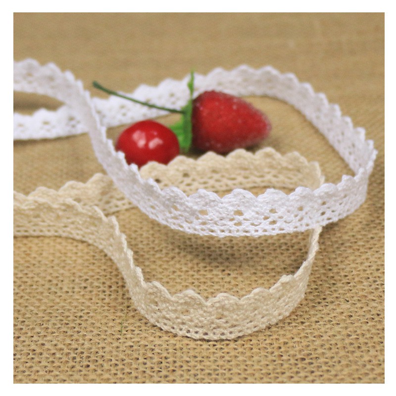 1.5cm ren dệt vải cotton vintage phụ kiện thời trang đồ thủ công trang trí nhà cửa