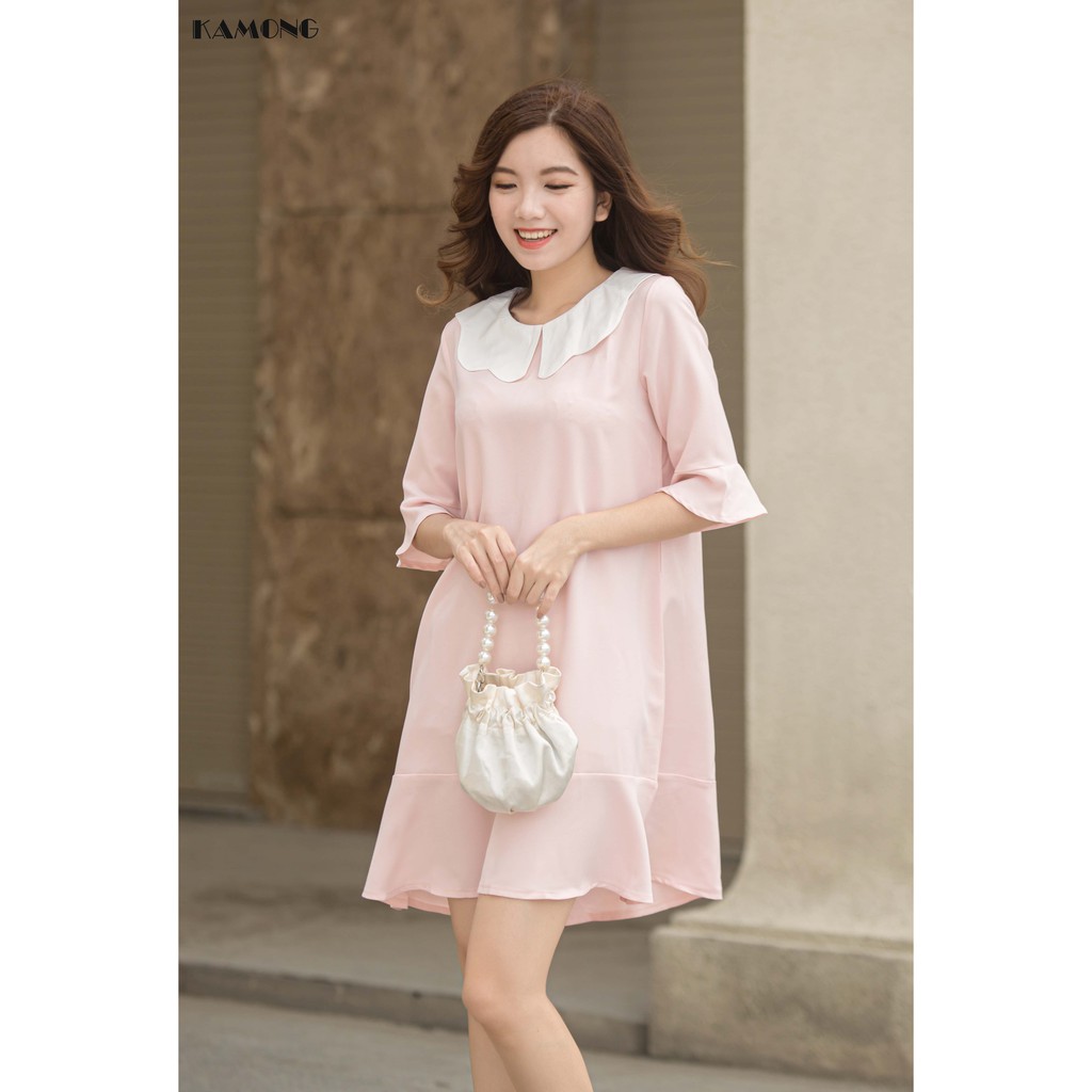 Đầm suông cổ sen đuôi cá KAMONG D043 | BigBuy360 - bigbuy360.vn