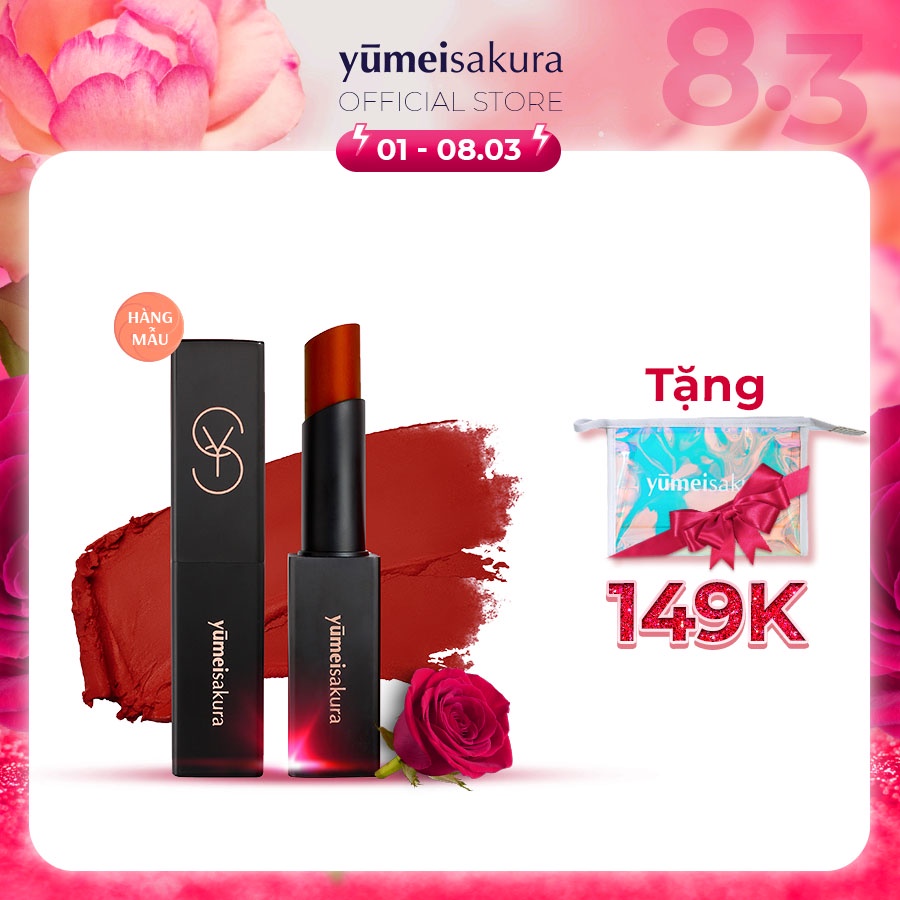 [Hàng Mẫu] Son Lì Mịn Yumeisakura Matte Revolution Siêu Dưỡng màu Đỏ Gạch YMS11 3.5gr