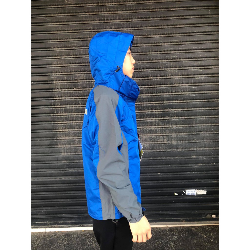 Áo khoác dù The Nothface 2 lớp cao cấp màu xanh phối xám