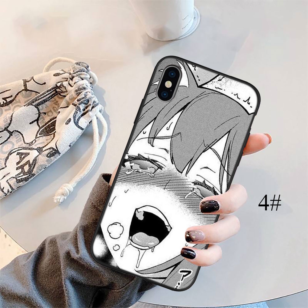 Ốp điện thoại silicon mềm in hình cô gái anime Ahegao thích hợp cho iPhone 5 5S 6 6S 7 8 11 Pro Max Plus SE XR DX3