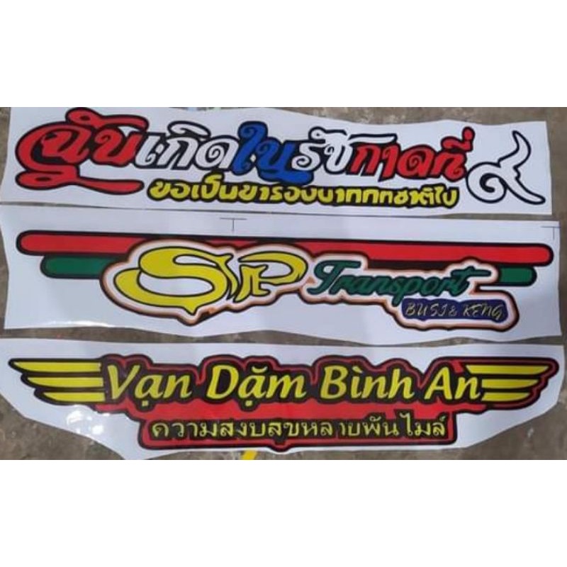 Tem decal vạn dặm bình an chữ Thái độc lạ. TEM CHỮ SP TRANSPORT và mẫu chữ Thái SIÊU NGẦU CHO XE - CHẤT LƯỢNG BỀN MÀU
