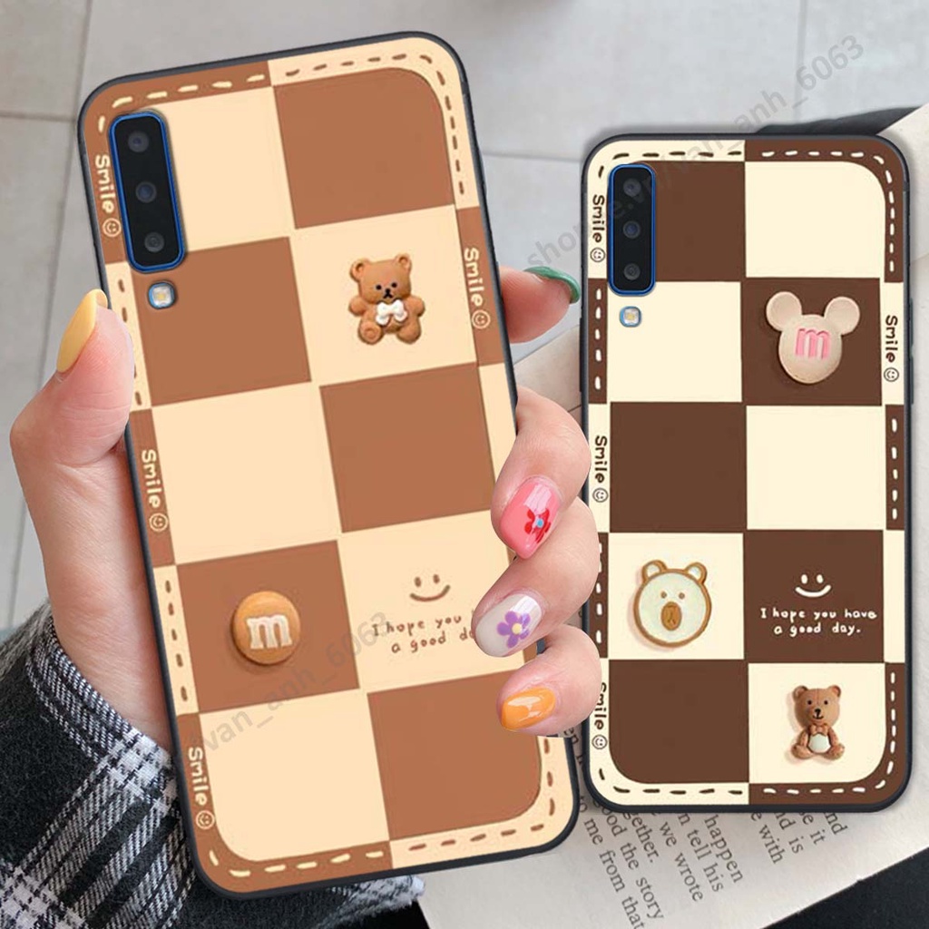 Ốp lưng Samsung A7 2018 / A9 2018 hình gấu, kẹo dễ thương cute