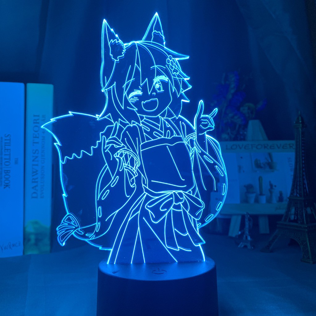Đèn 3D Hình Fox Senko San hữu ích Đèn ngủ đổi màu Pin Usb Đèn ngủ cho bé gái Đèn trang trí phòng ngủ Holo