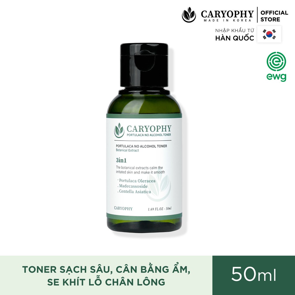 [Mã FMCGMALL -8% đơn 250K] Toner mờ thâm sạch mụn Caryophy Portulaca Toner 50ml | BigBuy360 - bigbuy360.vn