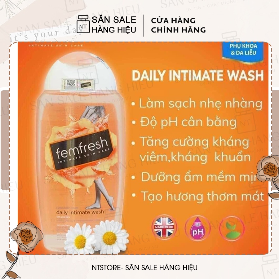 Dung dịch vệ sinh phụ nữ Femfresh màu cam chính hãng