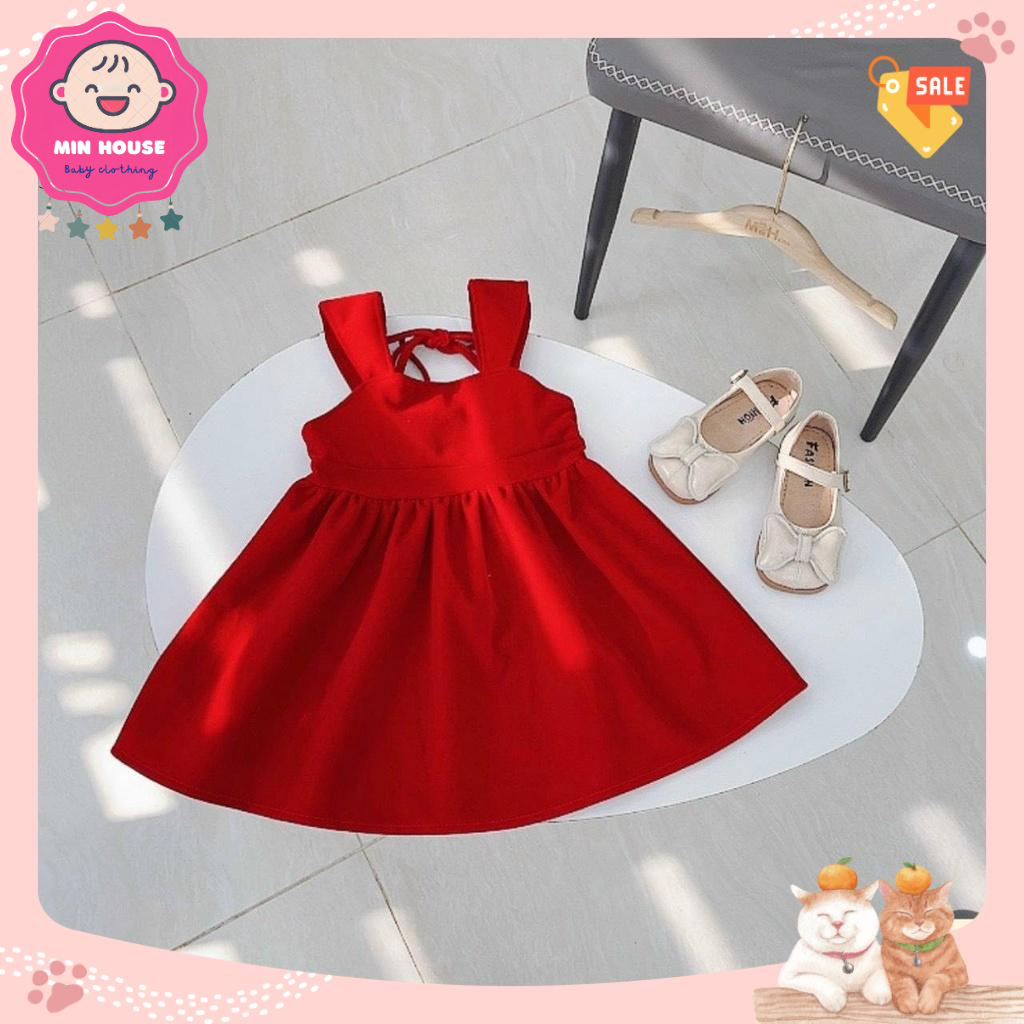 Đầm xoè nhung the cao cấp cho bé gái diện lễ Tết, Noel