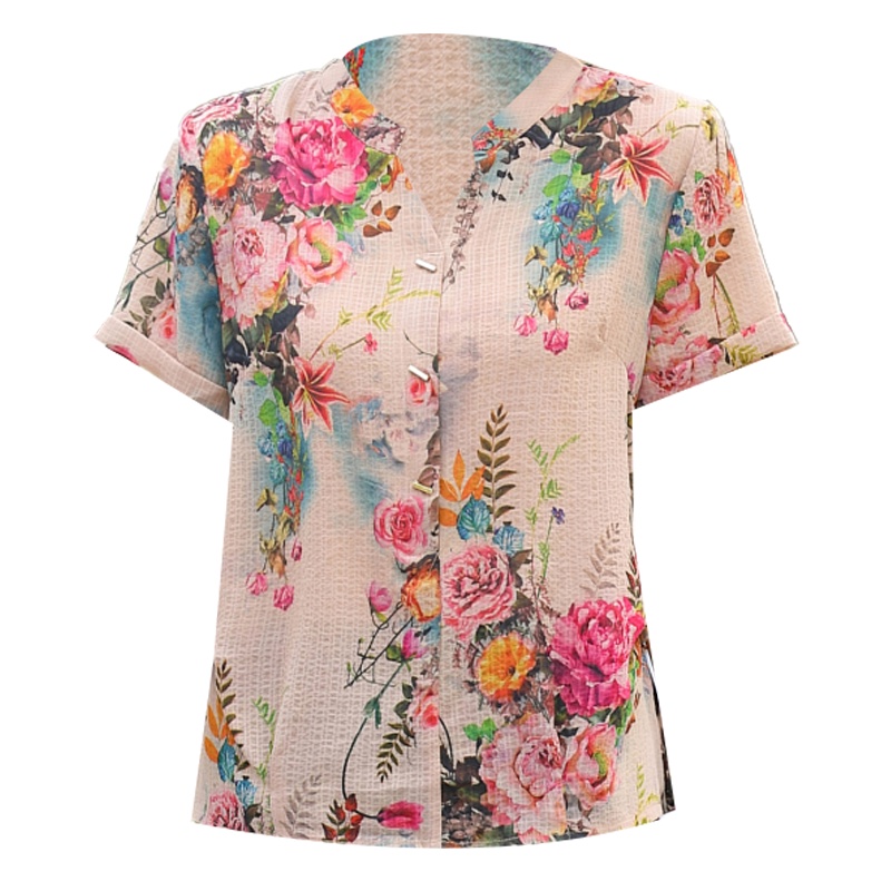 Áo Thun Tay Ngắn In Họa Tiết Phong Cách Phương Tây Thời Trang Mùa Hè Cho Nữ Trung Niên 50 Tuổi