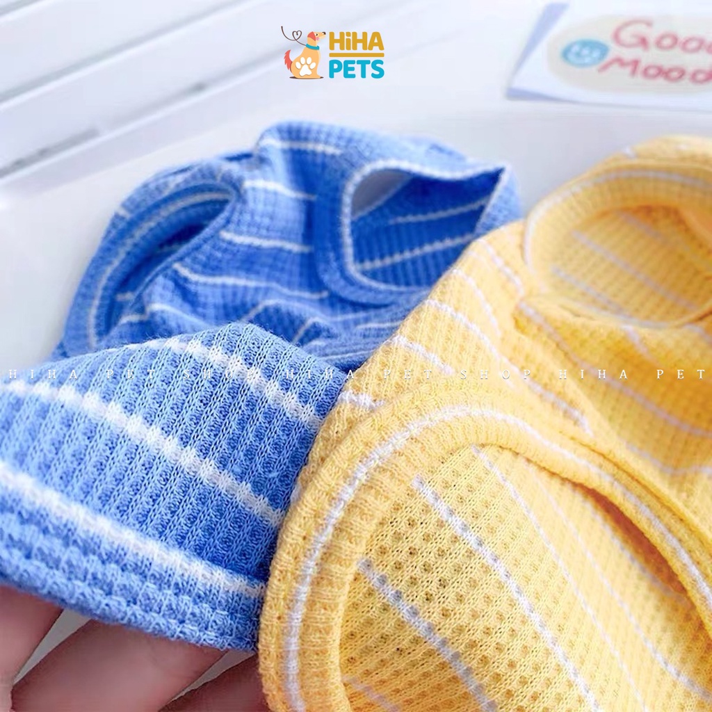 Áo Thun Cho Chó Mèo Vải Cotton Mát Mẻ Quần Áo Thú Cưng Ba Lỗ Mùa Hè Dễ Thương Hihapet.