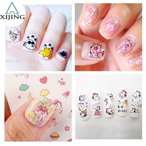 Hình dán 3D trang trí móng tay họa tiết hoạt hình phong cách Nhật Bản dễ thương