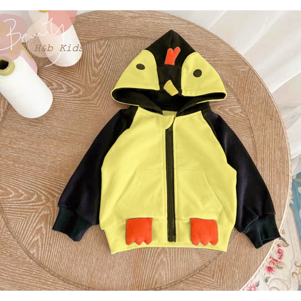 Áo dài tay thu đông cho bé gái TAI THỎ chất nỉ da cá có mũ họa tiết hoạt hình dễ thương 7-20kg