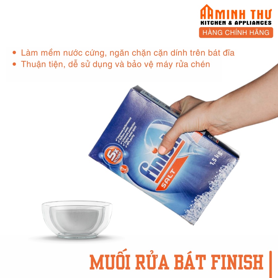 Muối rửa chén bát Finish xuất xứ Châu Âu sử dụng cho máy rửa bát