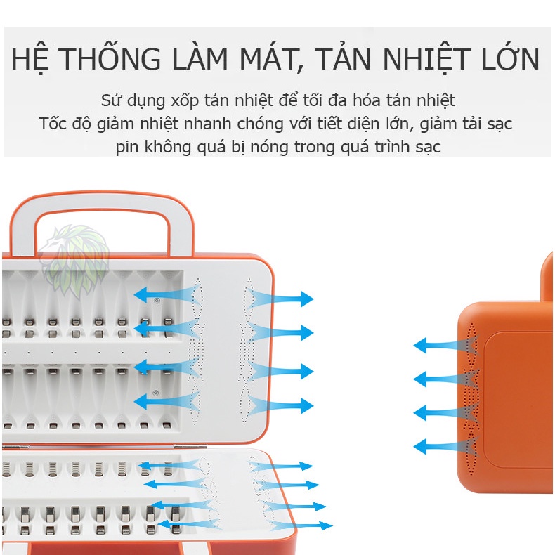 Bộ sạc pin 40 khe BST-C880 có đèn báo sạc, sạc nhanh và tự ngắt khi đầy