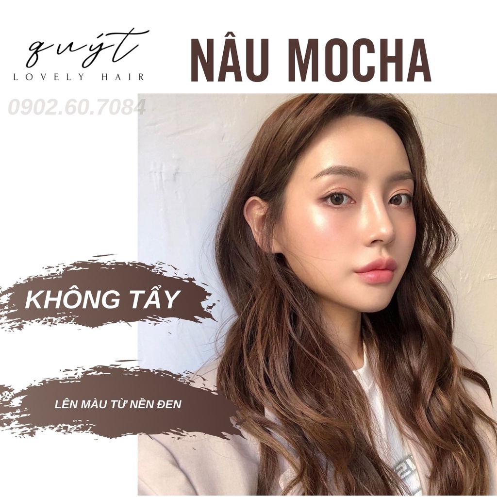 [HCM]Kem Nhuộm Tóc Tại Nhà Thảo Dược Nâu Mocha- Nhuộm Trên Nền Đen- Tặng Oxy