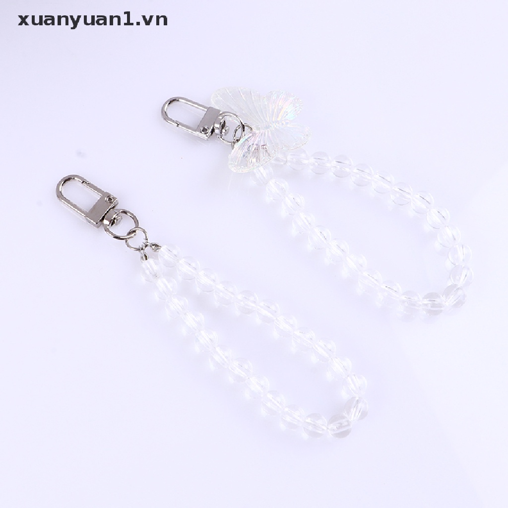 Móc Khóa Hình Gấu Trong Suốt Phối Hạt Pha Lê Lấp Lánh