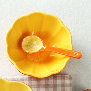 Đĩa,Thìa, Bát sứ ăn dặm hình dâu tây, táo hat, khế xanh, bí ngô