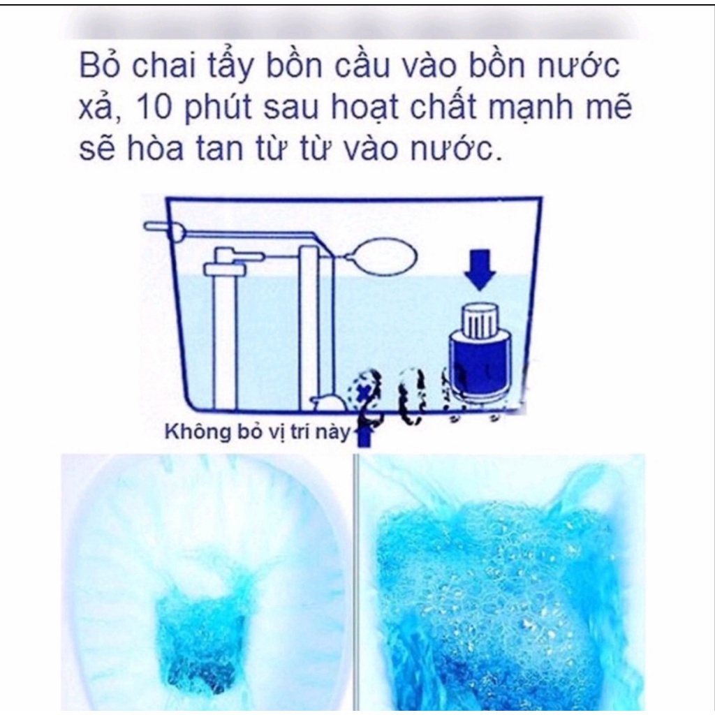 Chai thả bồn cầu Hàn Quốc, Khử khuẩn, thơm nhà vệ sinh, 1 chai dùng 1 tháng giao màu ngẫu nhiên