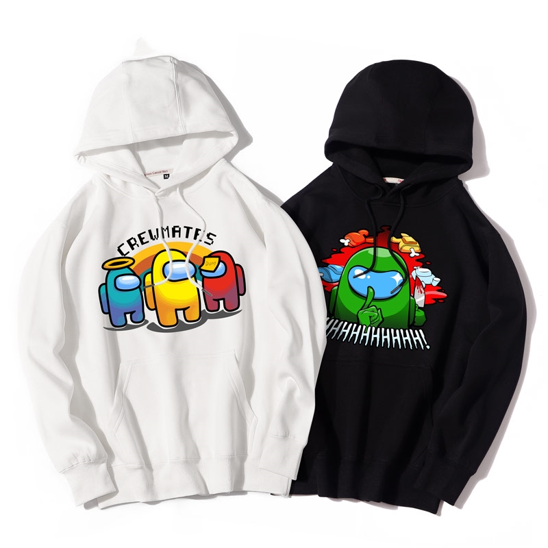 Áo khoác hoodie tay dài dáng rộng in hoạt hình among us phong cách hip hop đường phố thời trang mùa thu cho nam và nữ