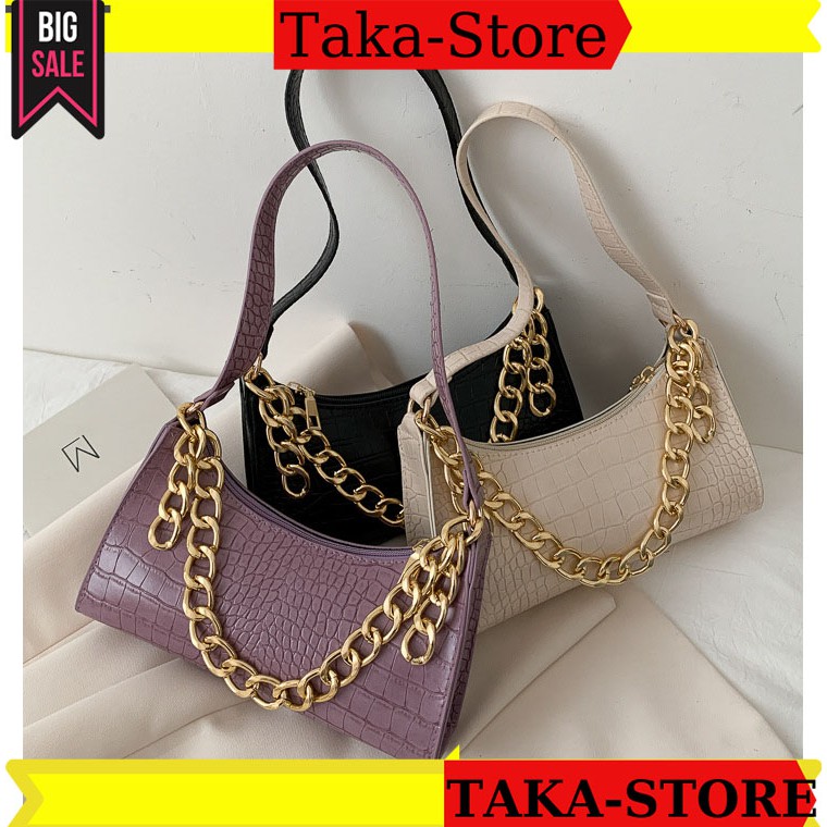[TẶNG THÊM VÍ NỮ KHI MUA  ]TÚI ĐEO VAI, TÚI KẸP NÁCH PHỐI XÍCH SANG CHẢNH TAKA-STORE TX55-6066 | BigBuy360 - bigbuy360.vn
